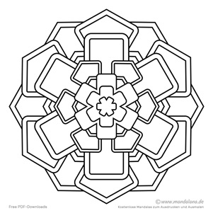 Einfache abstrakte Mandala-Malvorlage