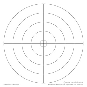 Konzentrischer Kreis - 4 innere Kreise und 90 Grad Winkelweite