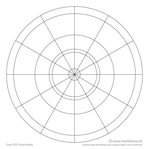 Konzentrischer Kreis - 5 innere Kreise und 30 Grad Winkelweite