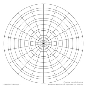 Konzentrischer Kreis - 11 innere Kreise und 20 Grad Winkelweite