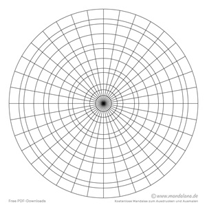 Konzentrischer Kreis - 11 innere Kreise und 10 Grad Winkelweite