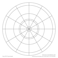 Konzentrischer Kreis - 5 innere Kreise und 30 Grad Winkelweite